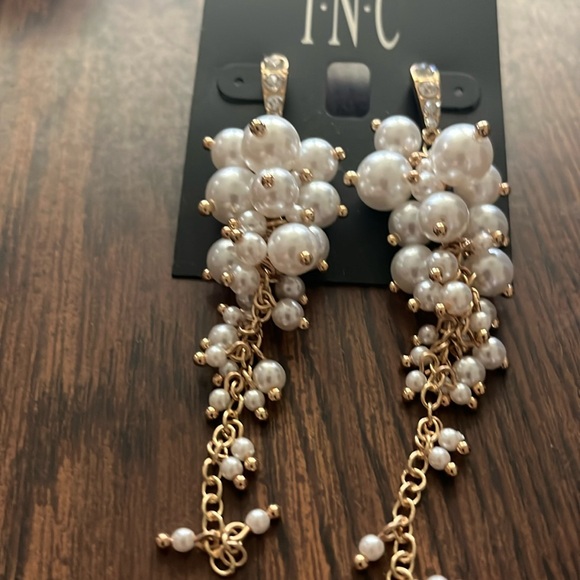 INC International Concepts Jewelry - Gorgeous faux pearls w crystal pierced earrings